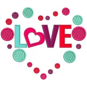 Love Inside Heart Applique Machine Embroidery Design Digitized Pattern